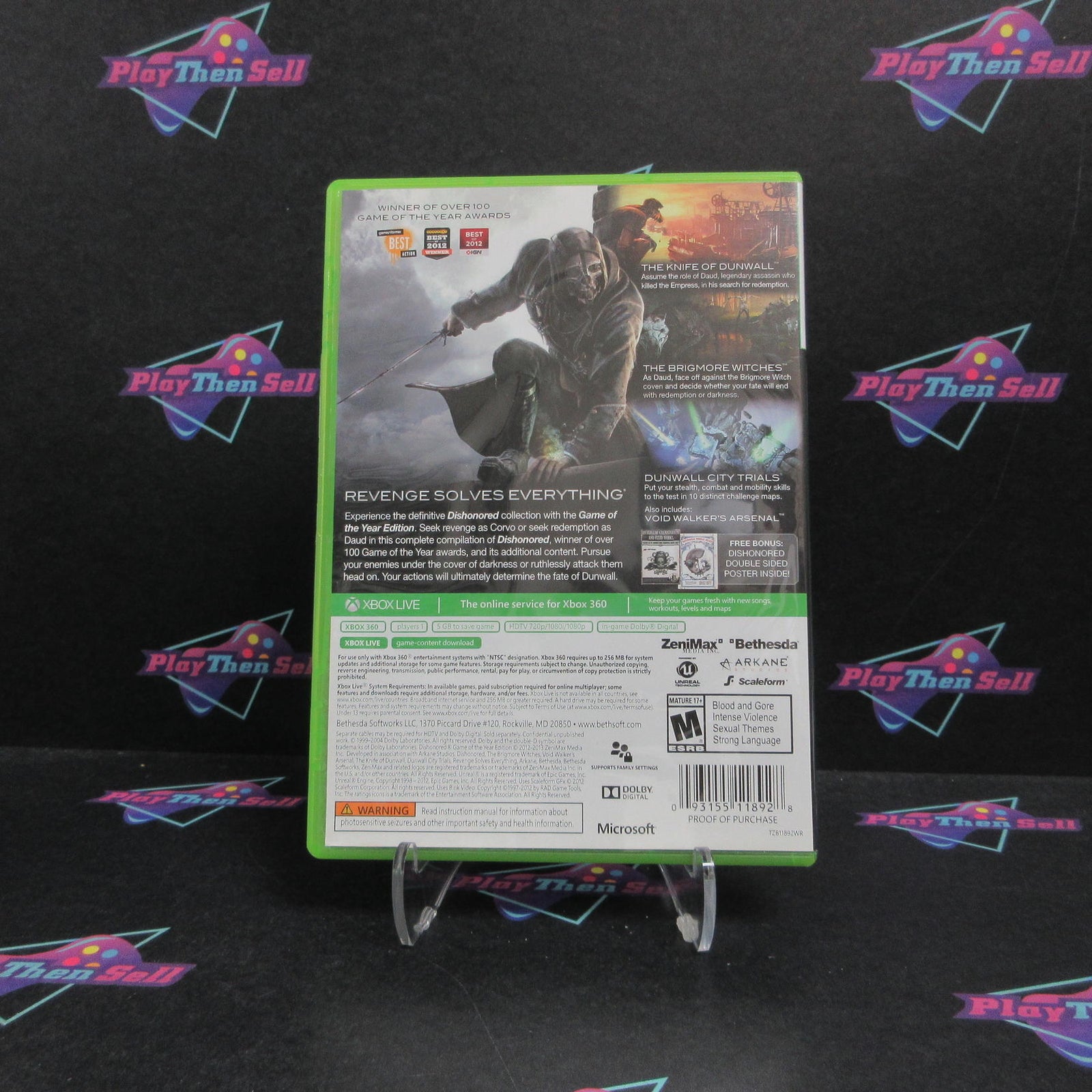 Dishonored GOTY Edition Xbox 360 Complete - 1 Year Warranty EX Cond