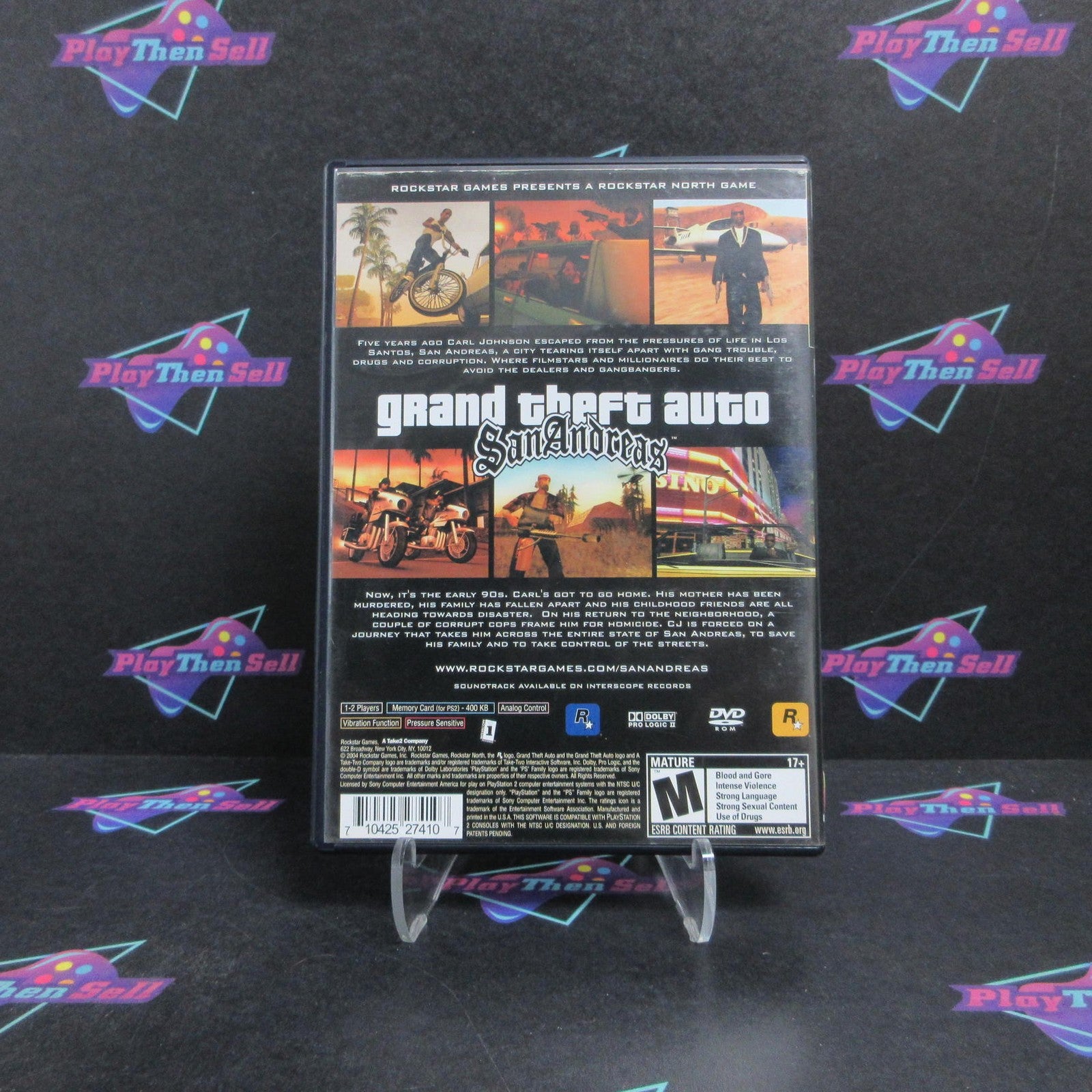 Grand Theft Auto San Andreas PS2 PlayStation 2 + Map Complete  - 1 Year Warran..