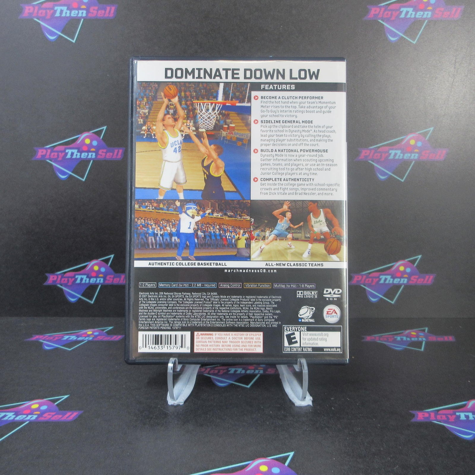 NCAA March Madness 08 PS2 PlayStation 2 - 1 Year Warranty Game & Case