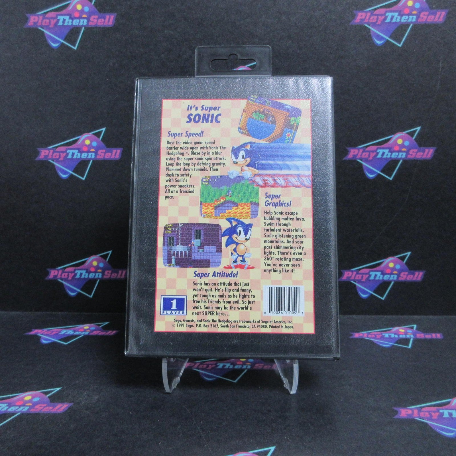 Sonic The Hedgehog Sega Genesis 1st Print Complete - 1 Year Warranty EX Cond