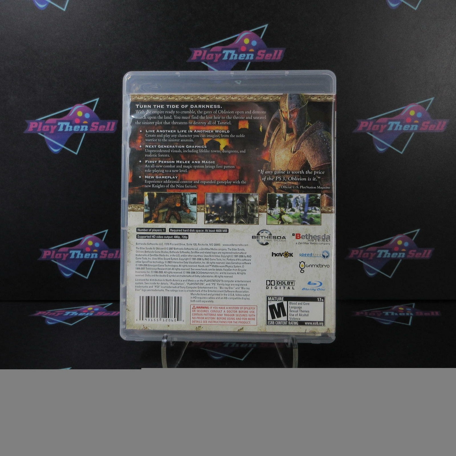 The Elder Scrolls IV Oblivion PS3 PlayStation 3 Complete  - 1 Year Warranty EX..