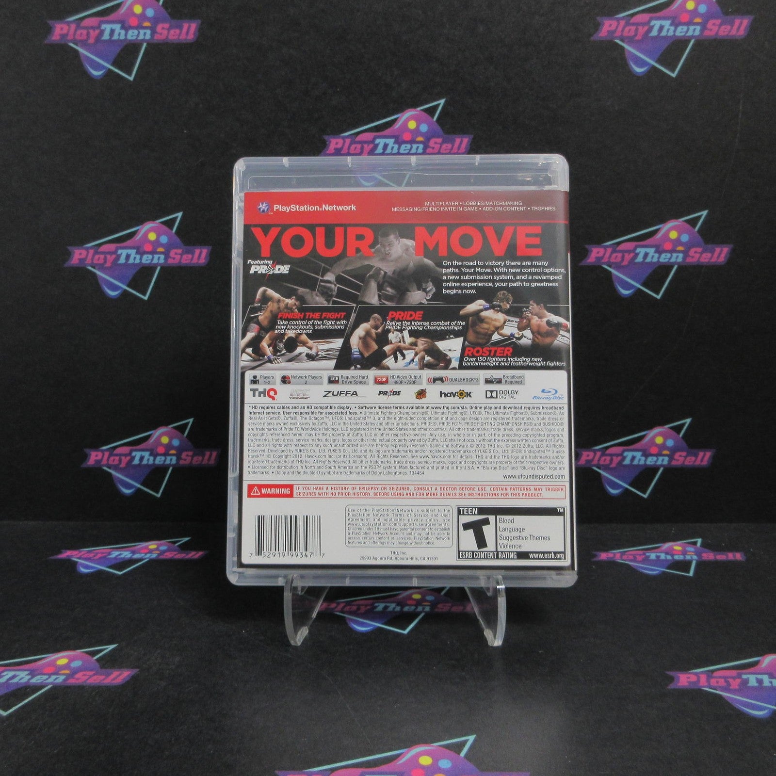 UFC Undisputed 3 PS3 PlayStation 3 GH Complete - 1 Year Warranty EX Cond