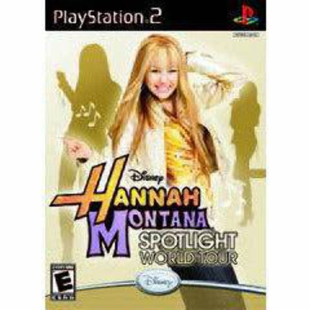 Hannah Montana Spotlight World Tour Rental Art PS2 PlayStation 2 AD Complete CIB - Very Good