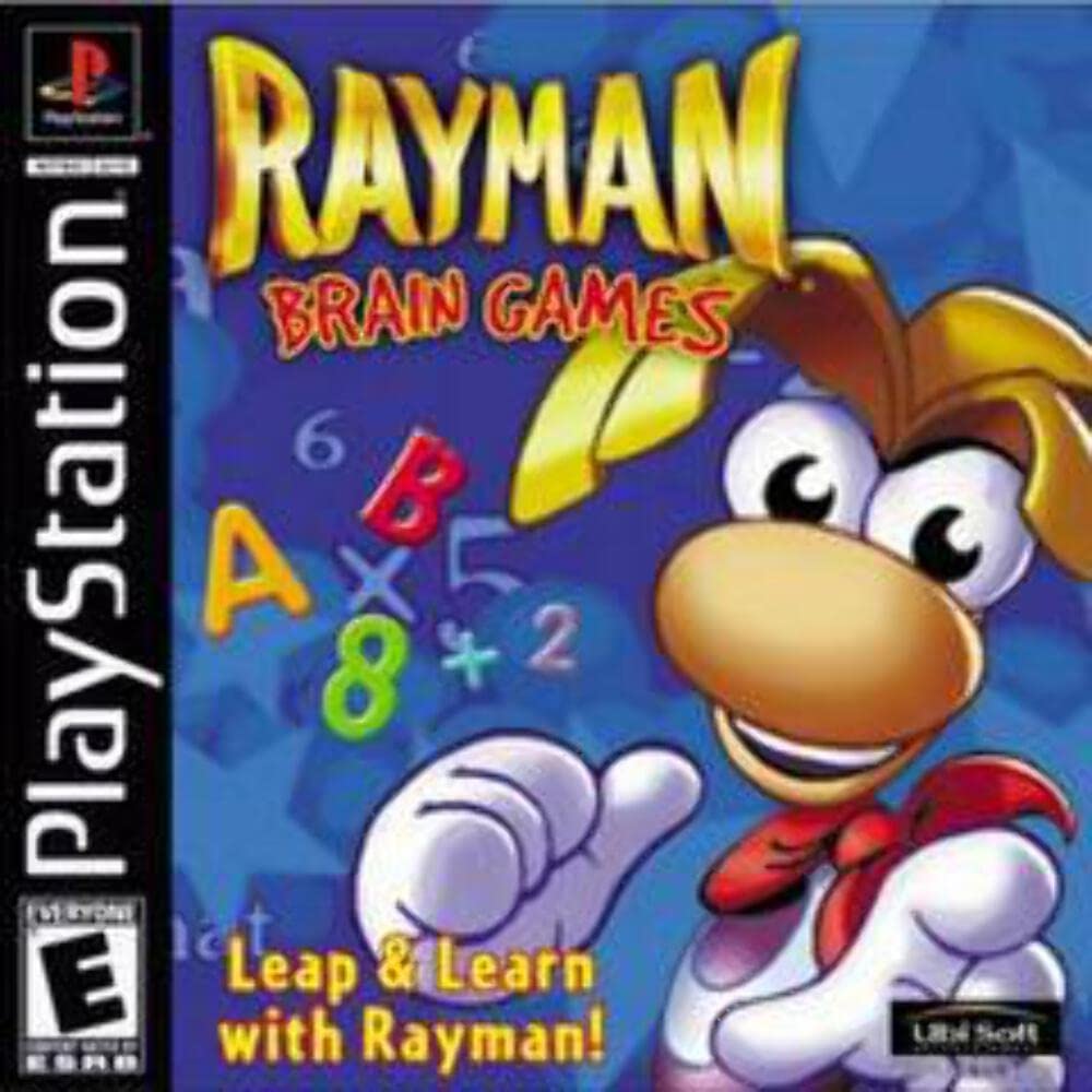 Rayman Brain Games PS1 PlayStation 1 MD + Reg Card Complete CIB - Very Good