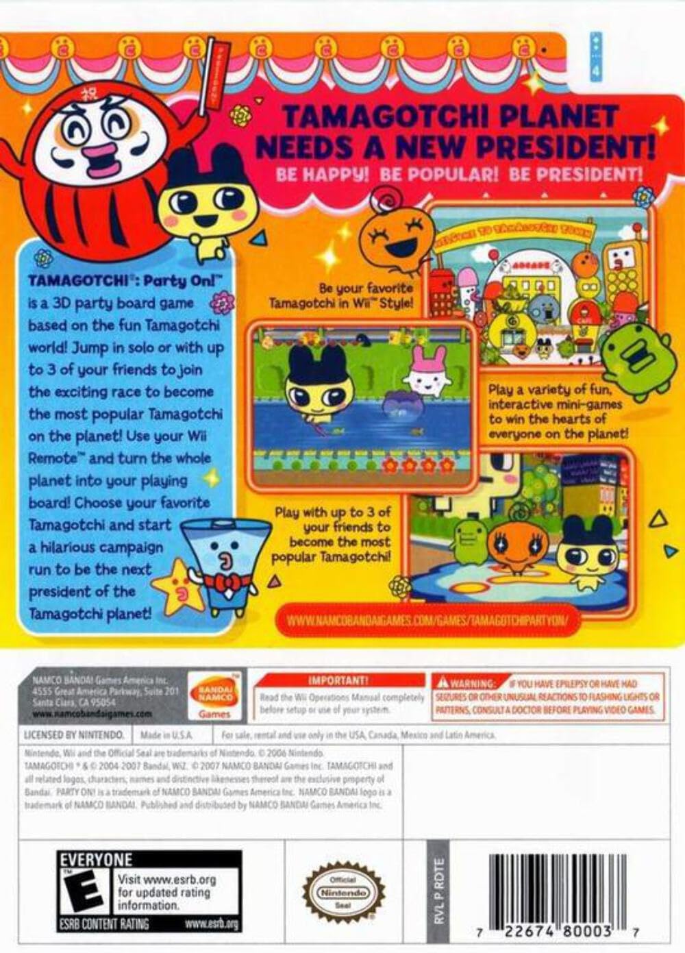 Tamagotchi Party On Nintendo Wii - Like New