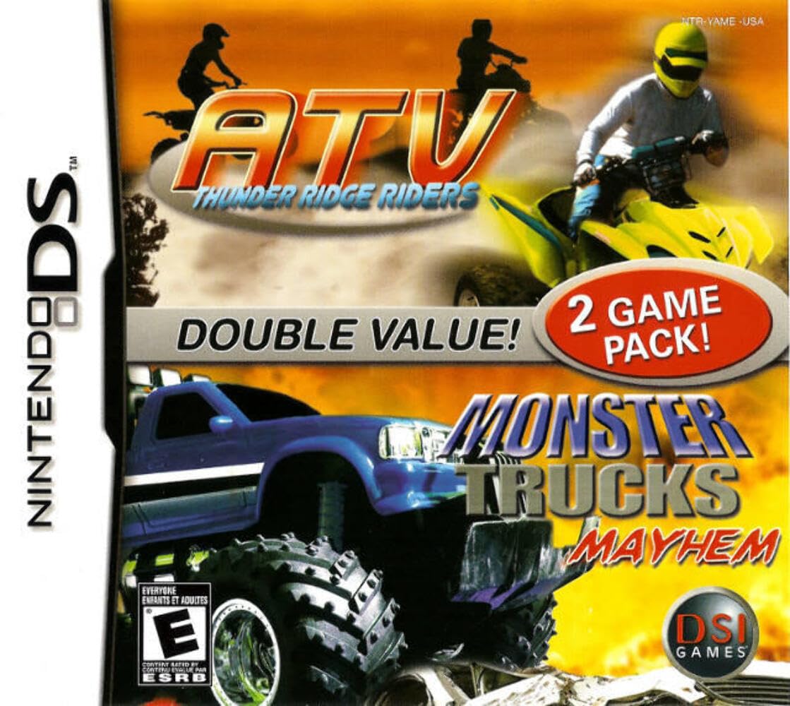 ATV Thunder Ridge Riders / Monster Trucks Mayhem Nintendo DS AD Complete CIB - Very Good