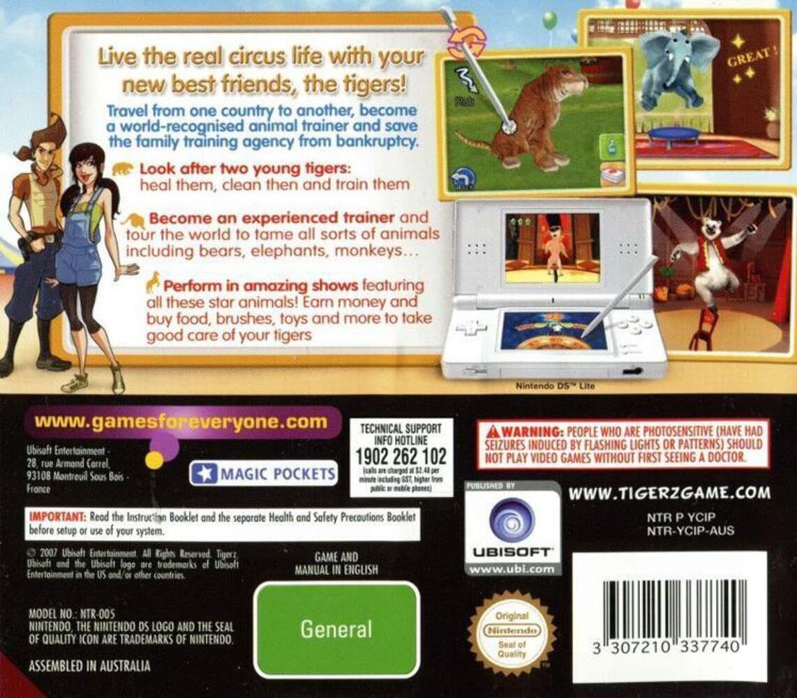 Petz Wild Animals Tigerz Nintendo DS AD Complete CIB - Very Good