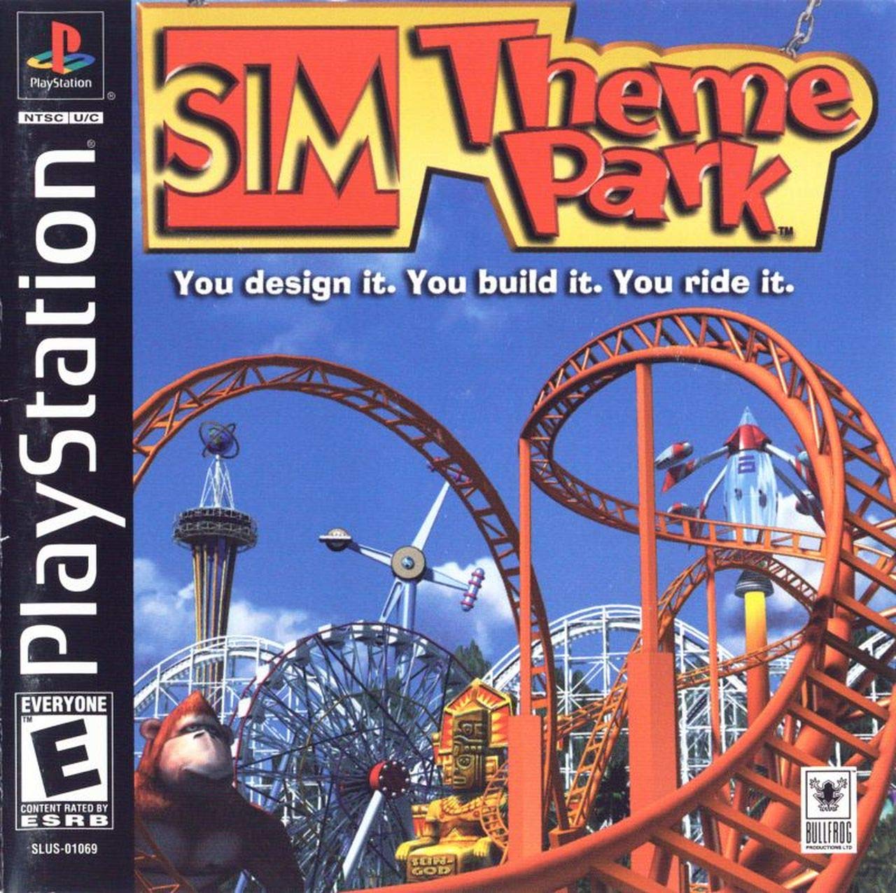 Sim Theme Park PS1 PlayStation 1 MD/DD Complete CIB - Very Good