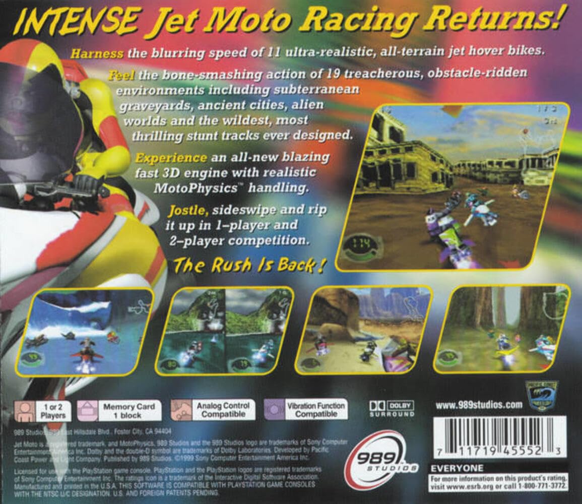 Jet Moto 3 + Reg Card PS1 PlayStation 1 MD Complete CIB - Very Good