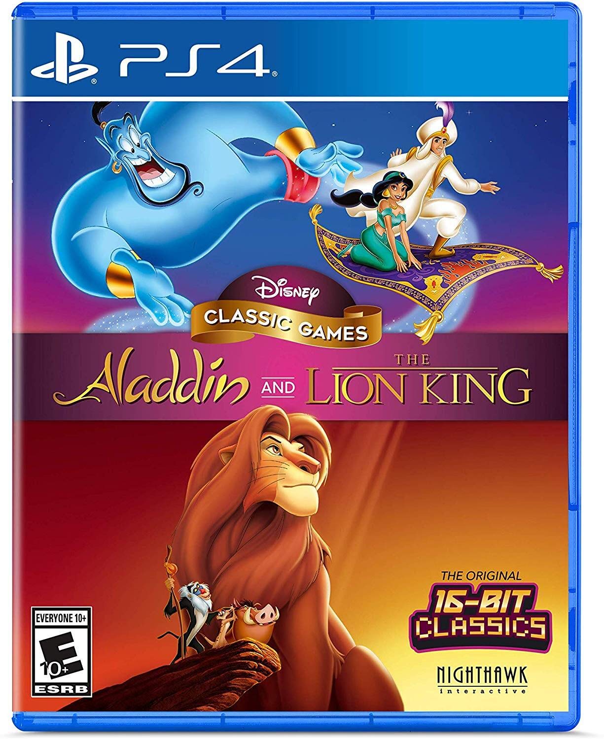 Disney Classic Games Aladdin and The Lion King PS4 PlayStation 4 AD Complete CIB - Very Good