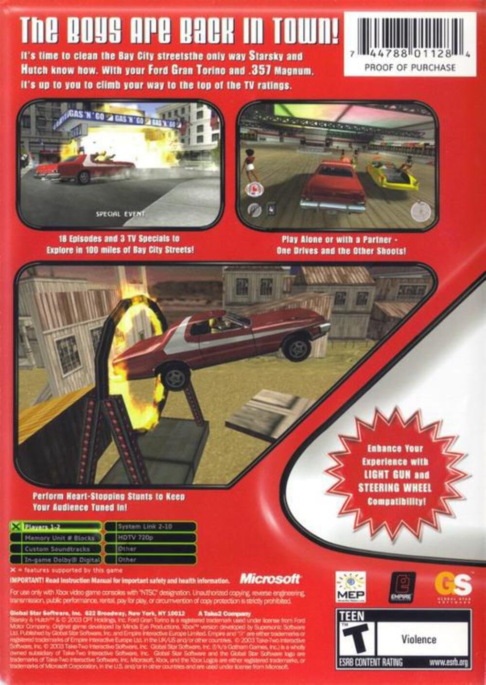Starsky & Hutch Xbox + Reg Card Complete - Excellent