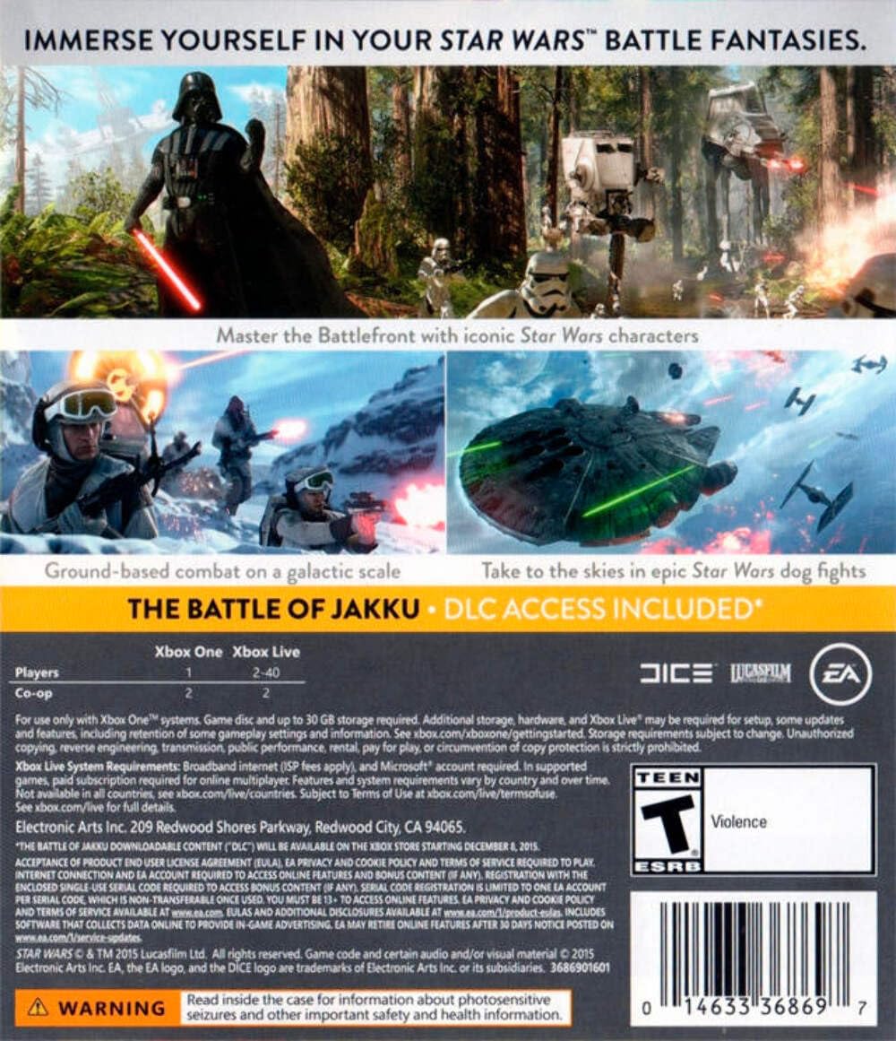 Star Wars Battlefront Xbox One AD Complete CIB - Very Good