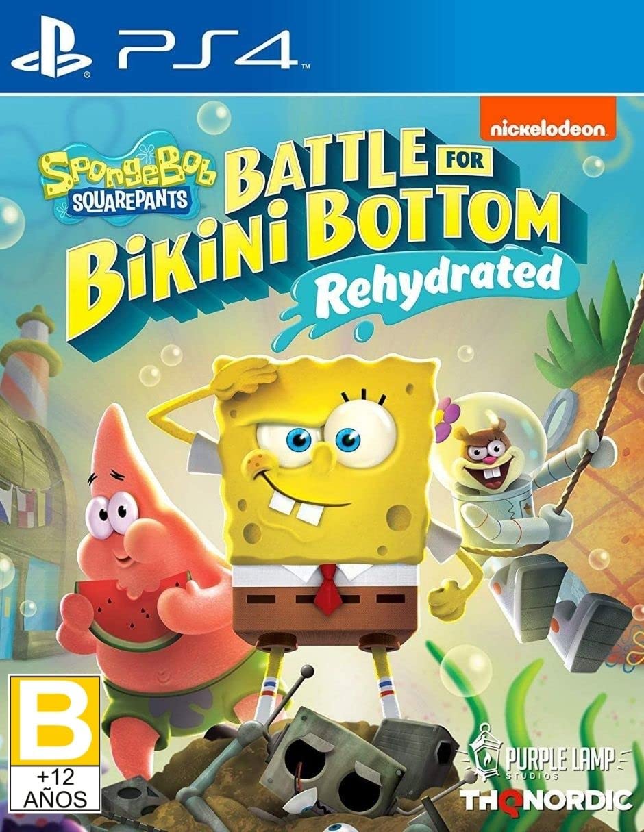 Spongebob Squarepants Battle for Bikini Bottom Rehydrated PS4 AD Complete CIB - Very Good