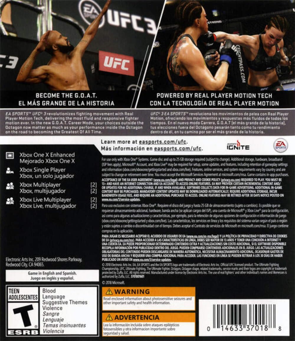 UFC 3 Xbox One AD Complete CIB - Very Good