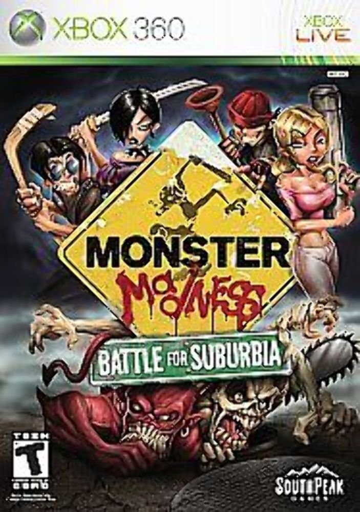 Monster Madness Battle for Suburbia Xbox 360 AD Complete CIB - Very Good