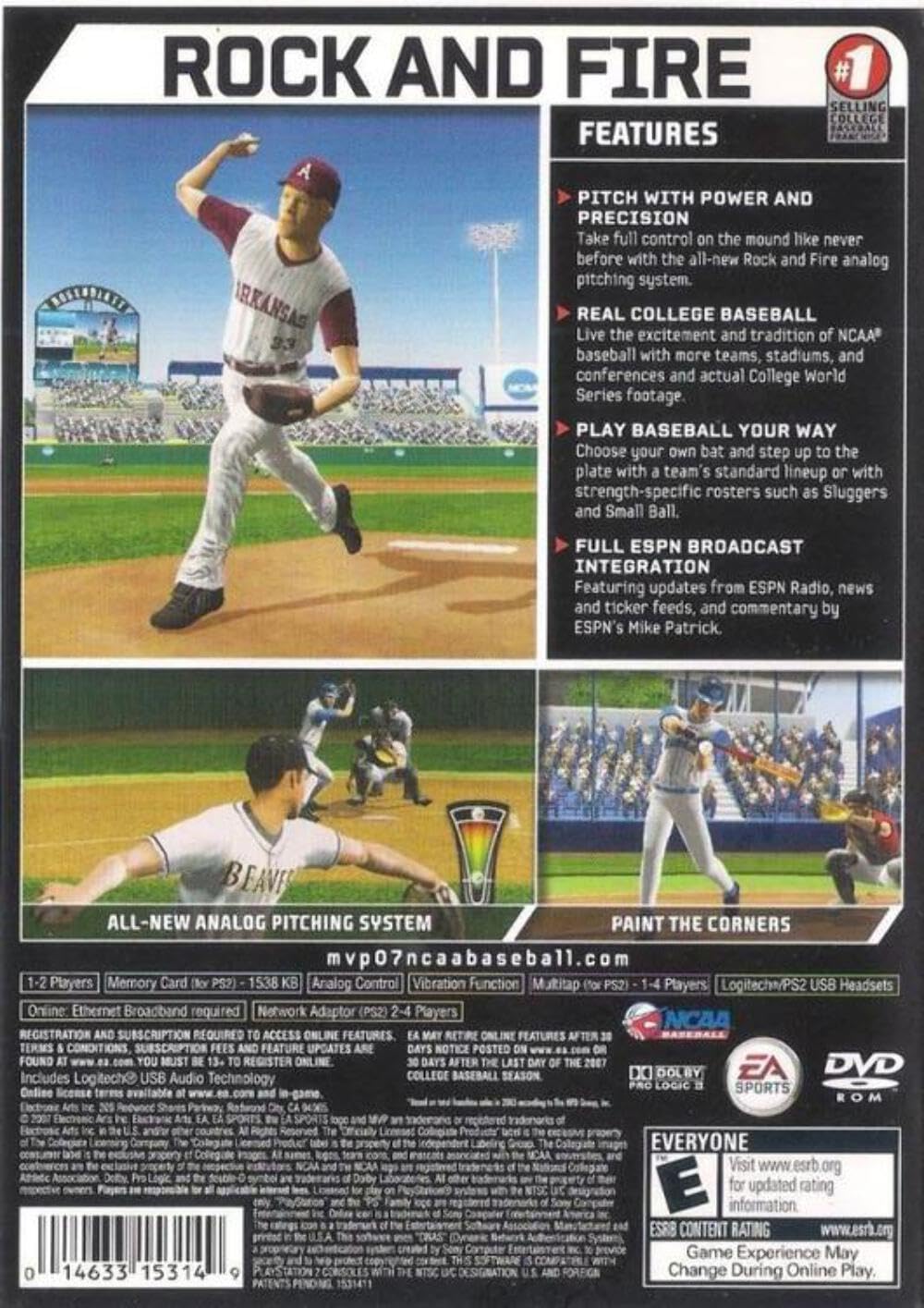 MVP 07 NCAA Baseball PS2 PlayStation 2 AD Complete CIB - Very Good