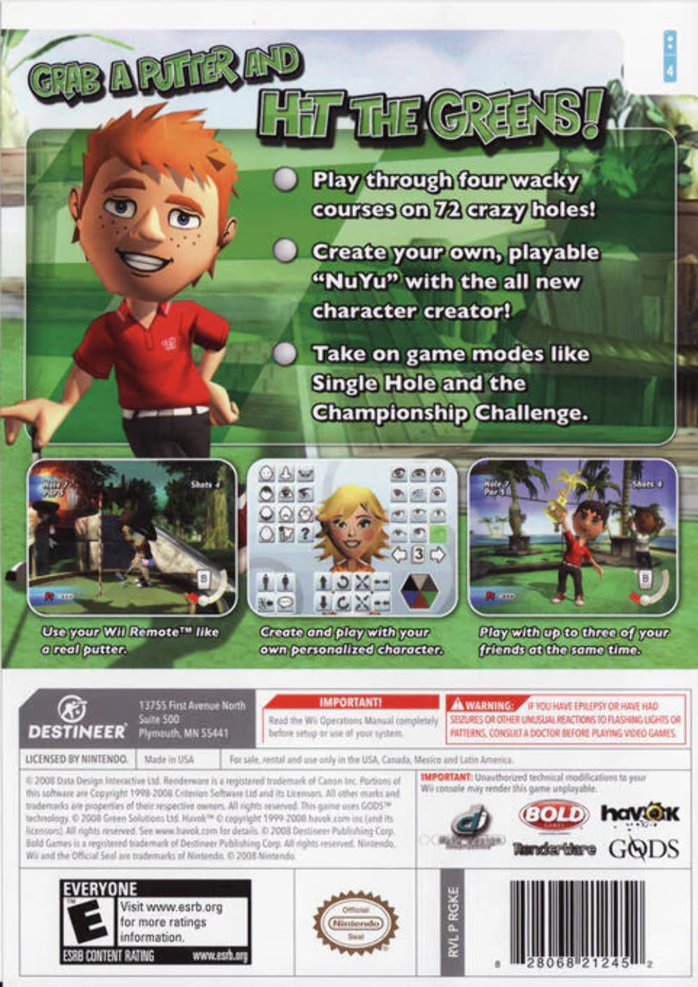 Crazy Golf Nintendo Wii - Very Good