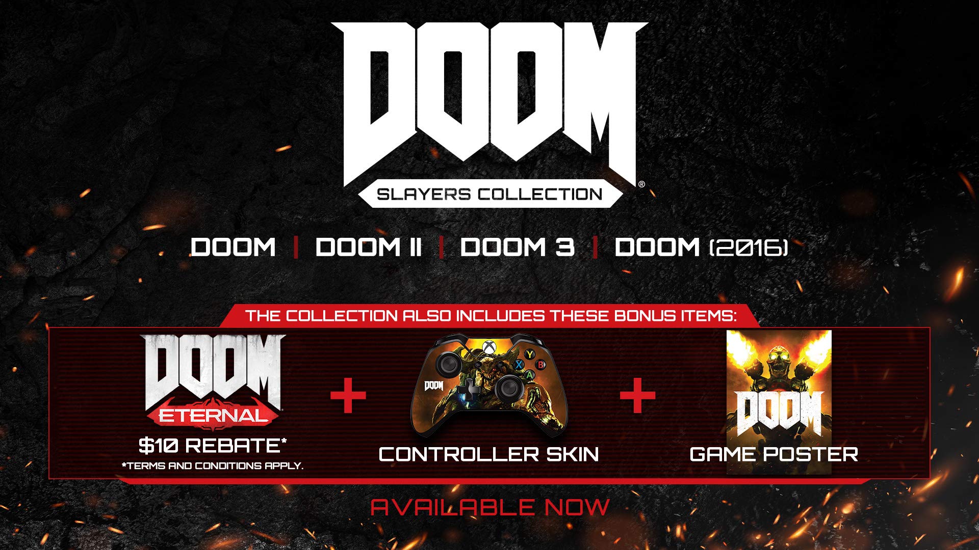 Doom Slayers Collection PS4 PlayStation 4 + Poster / Controller Skin - Like New