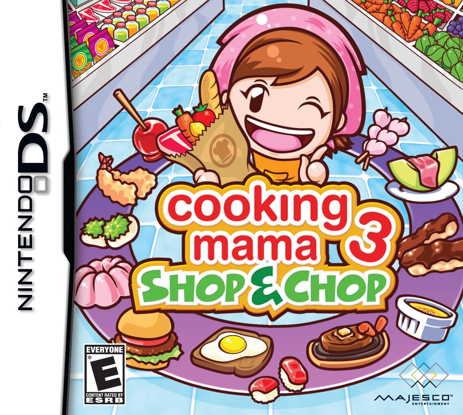 Cooking Mama 3 Shop & Chop Nintendo DS AD/CS Complete CIB - Very Good