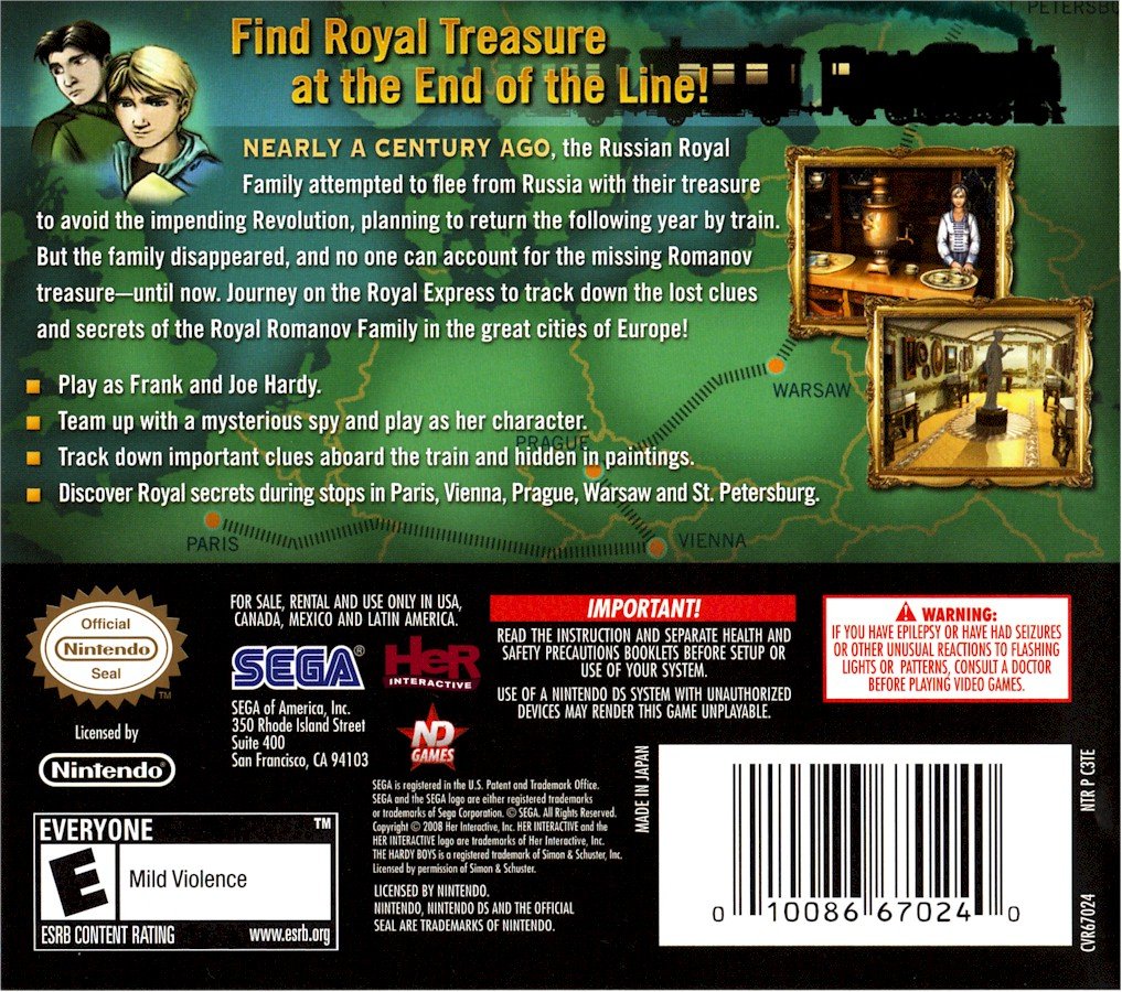 The Hardy Boys Treasure on the Tracks Nintendo DS - Like New