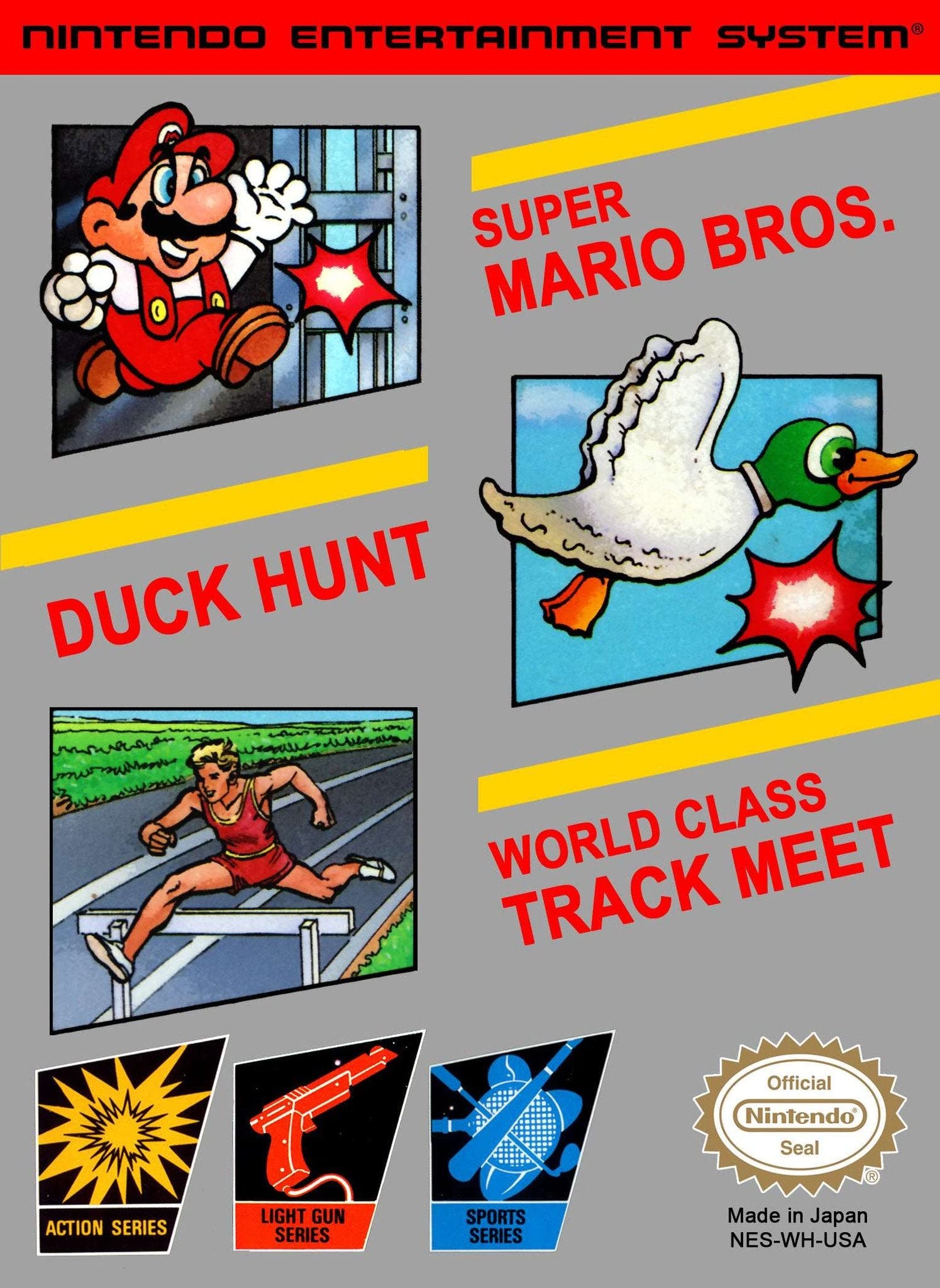 Super Mario Bros. / Duck Hunt / World Class Track Meet Nintendo NES - Refurbished
