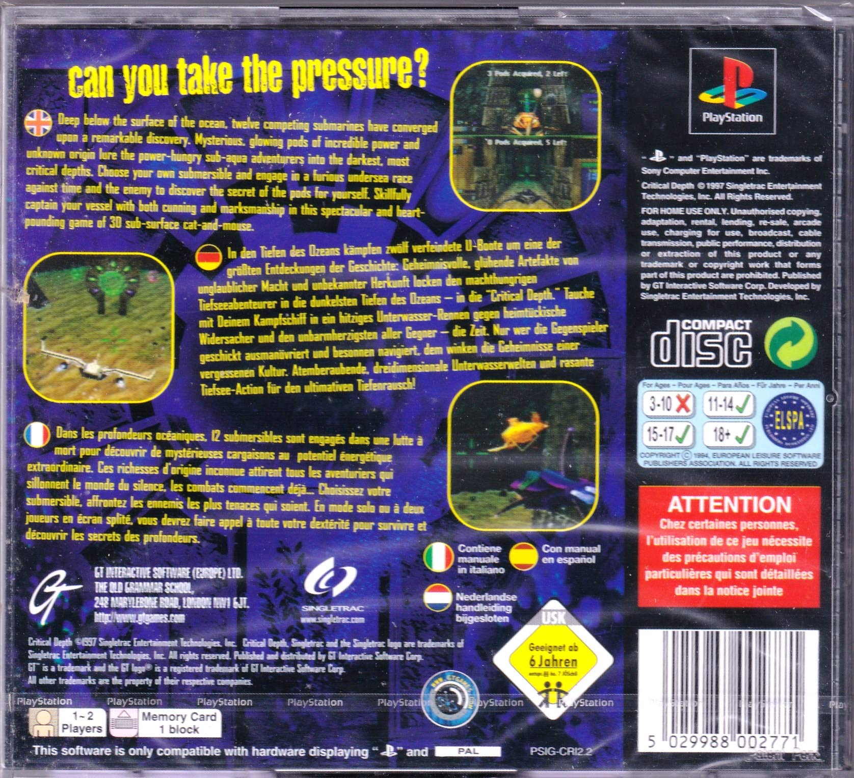 Critical Depth PS1 PlayStation 1 - Very Good