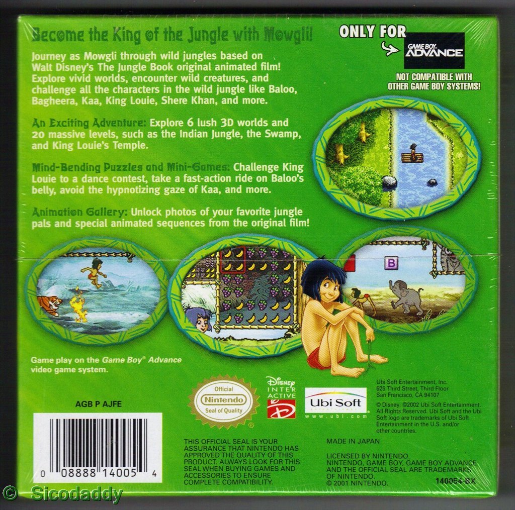 Disney's Jungle Book - Game Boy Advance GBA Cart Only Authentic / Tested - Very Good