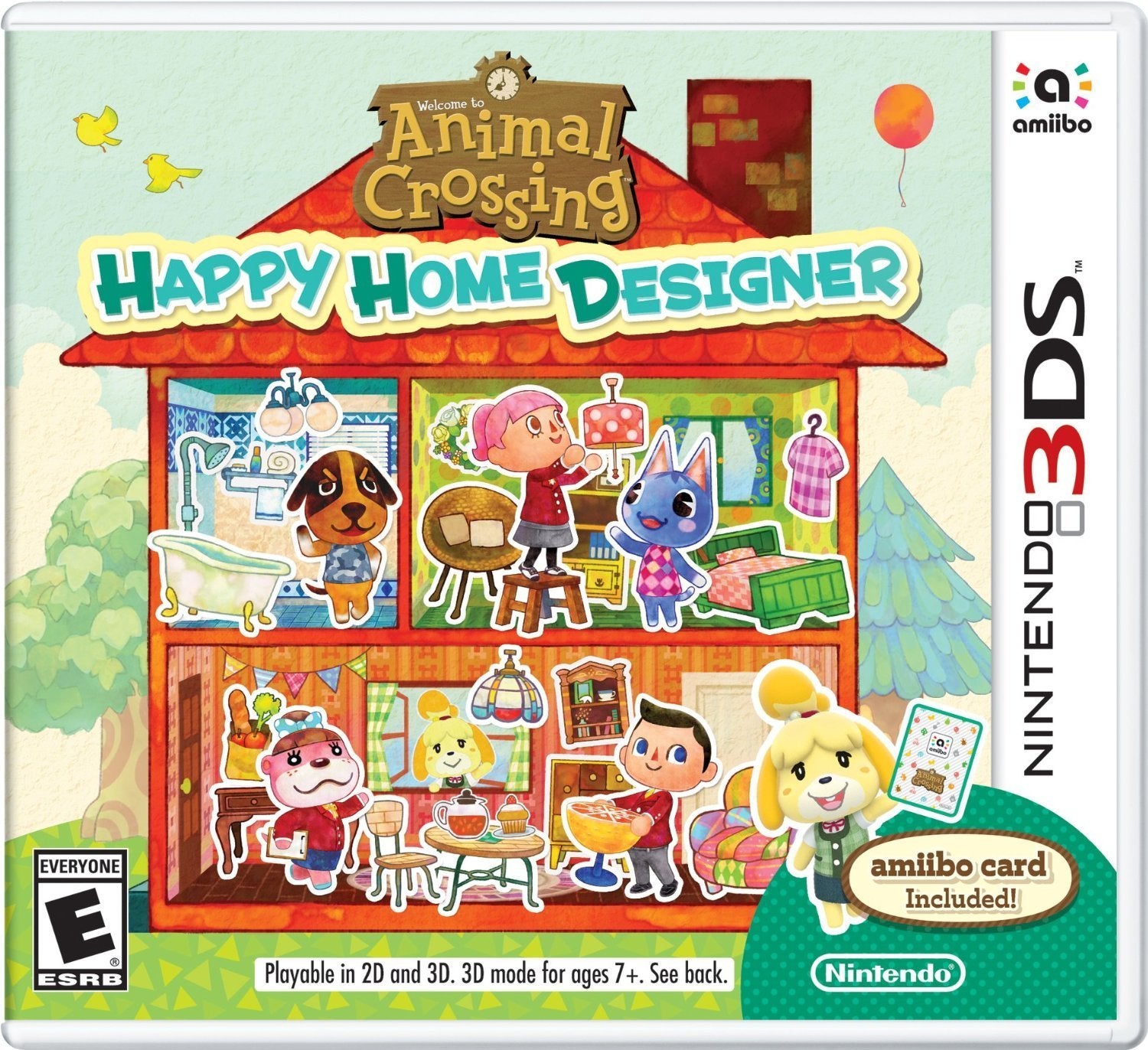 Animal Crossing Happy Home Designer Nintendo 3DS + Trading Card CIB - Excellent