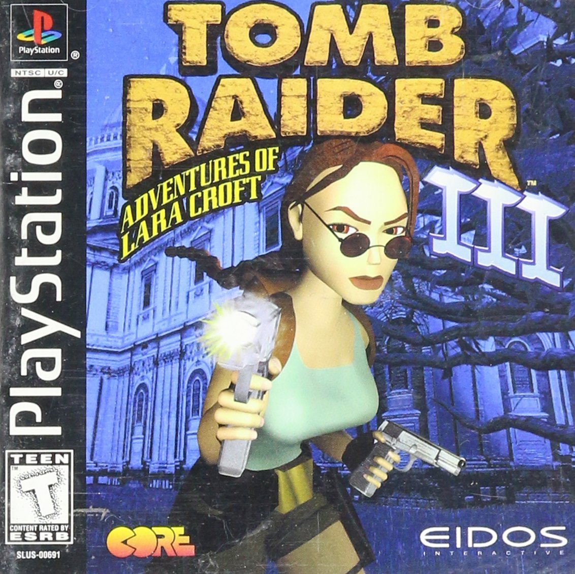 Tomb Raider III 3 PS1 PlayStation 1 Black Label + Reg Card - Like New
