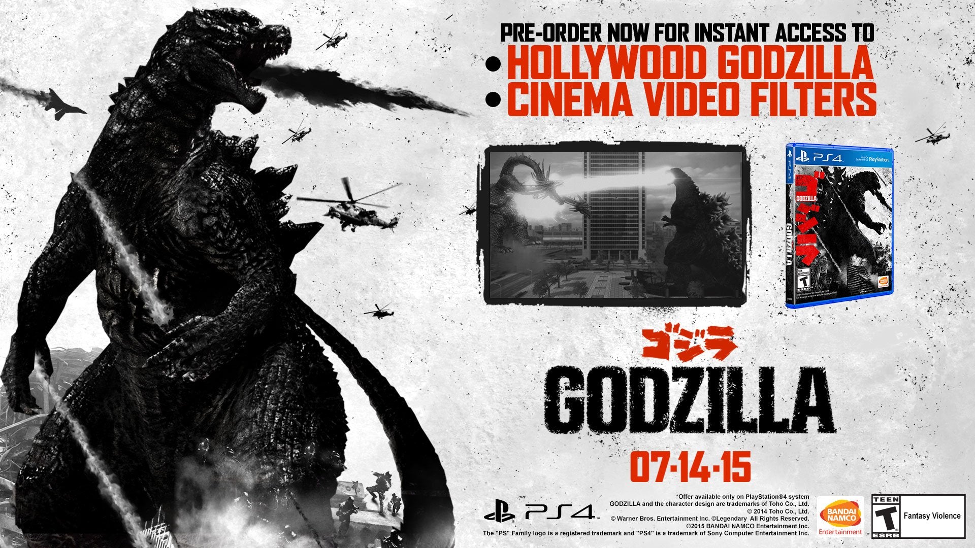 Godzilla PS4 PlayStation 4 - Like New