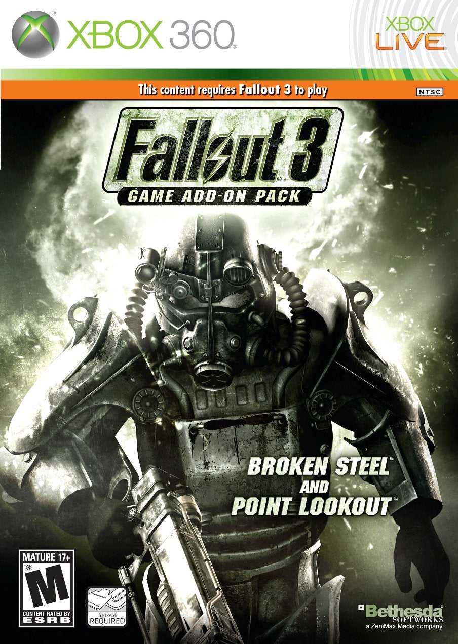 Fallout 3 Add-On Pack Broken Steel and Point Lookout Xbox 360 - Like New