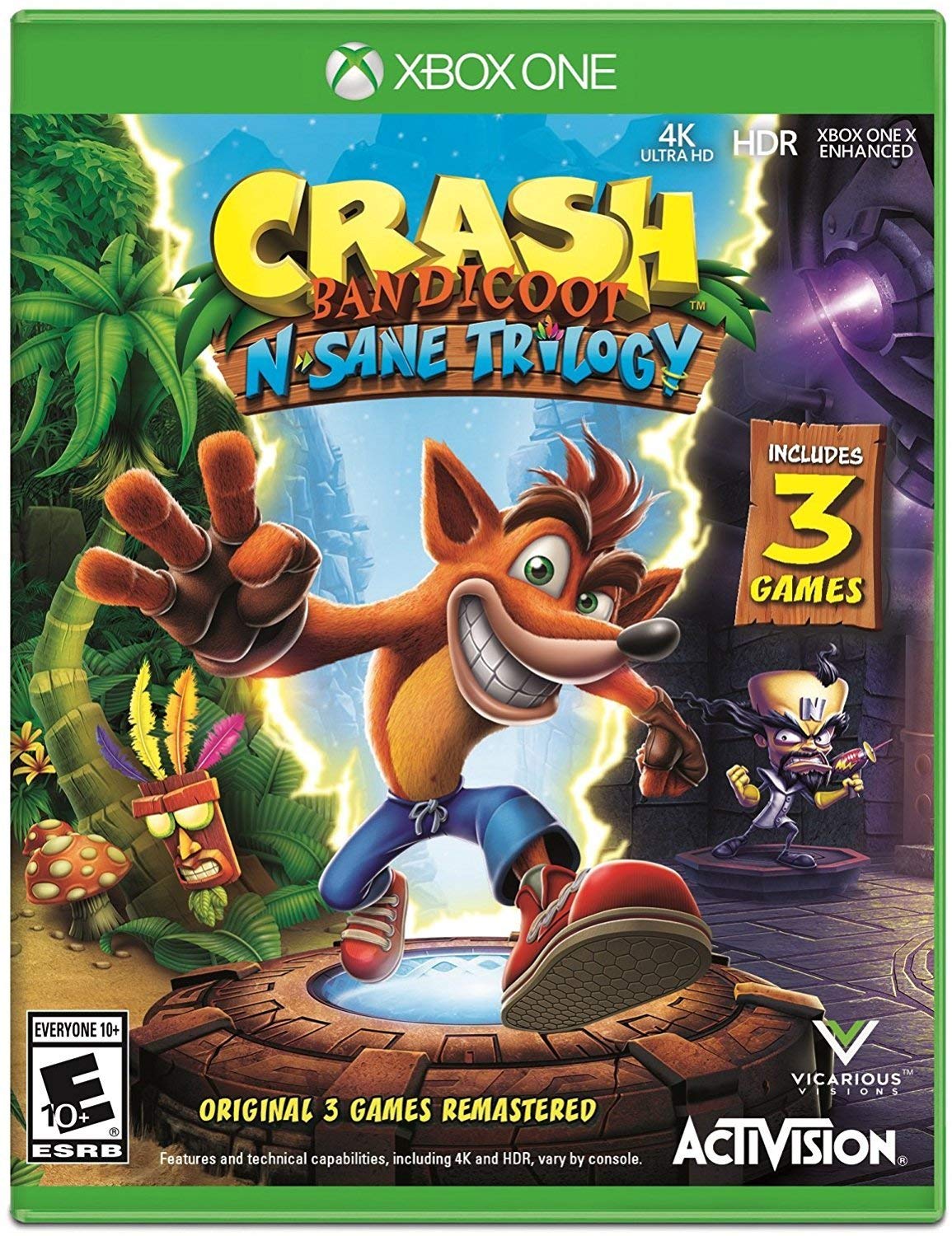 Crash Bandicoot N Sane Trilogy Xbox One AD Complete CIB - Very Good