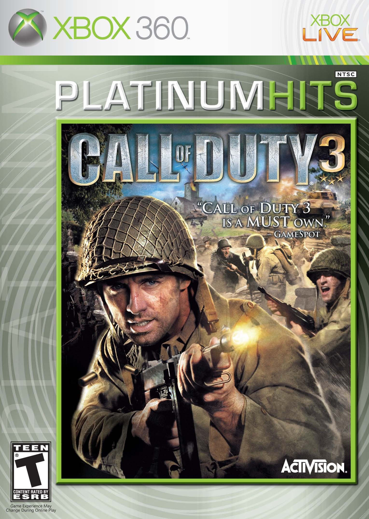 Call of Duty 3 Platinum Hits Xbox 360 + Bonus DVD - Like New