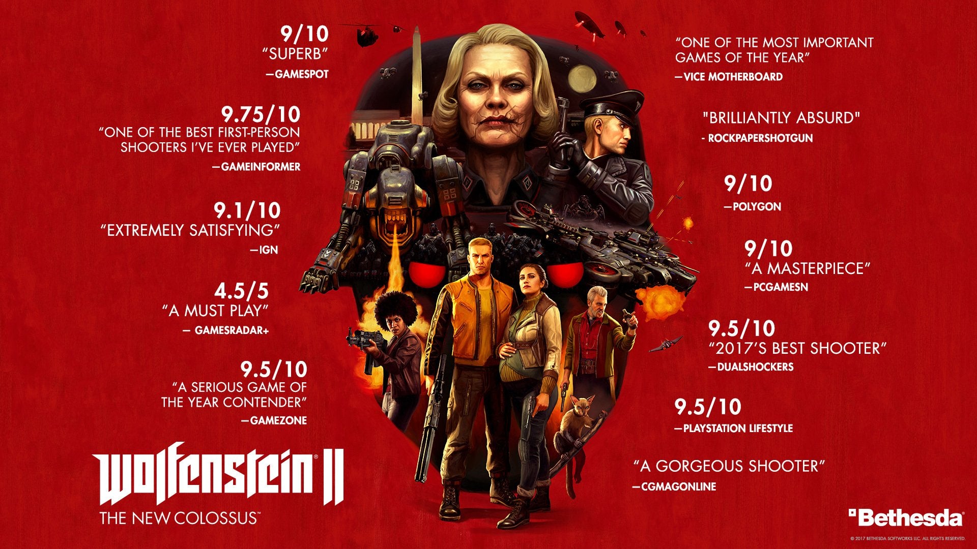 Wolfenstein II The New Colossus PS4 PlayStation 4 AD Complete CIB - Very Good