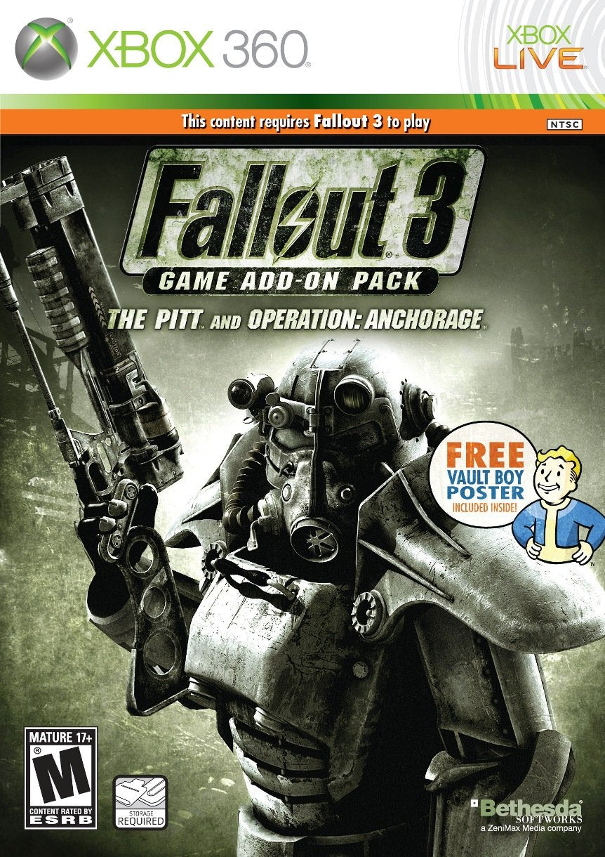 Fallout 3 Game Pitt / Anchorage Add-On Pack Xbox 360 - Like New