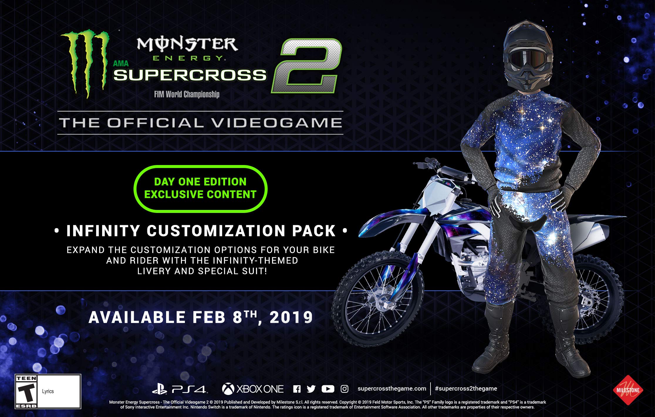 Monster Energy Supercross 2 Official Videogame Day One Ed PS4 - Like New