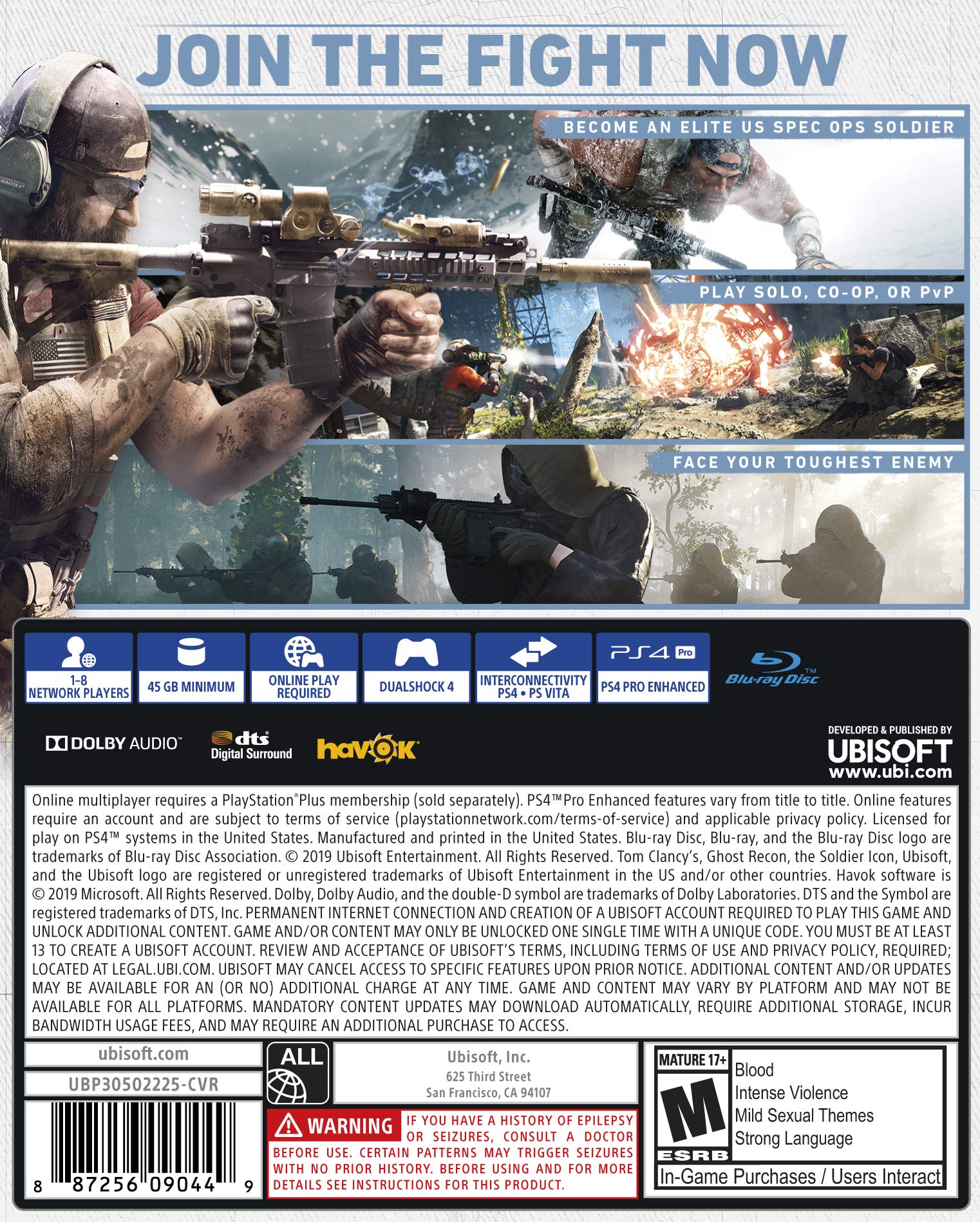 Tom Clancys Ghost Recon Breakpoint PS4 PlayStation 4 Complete - Excellent