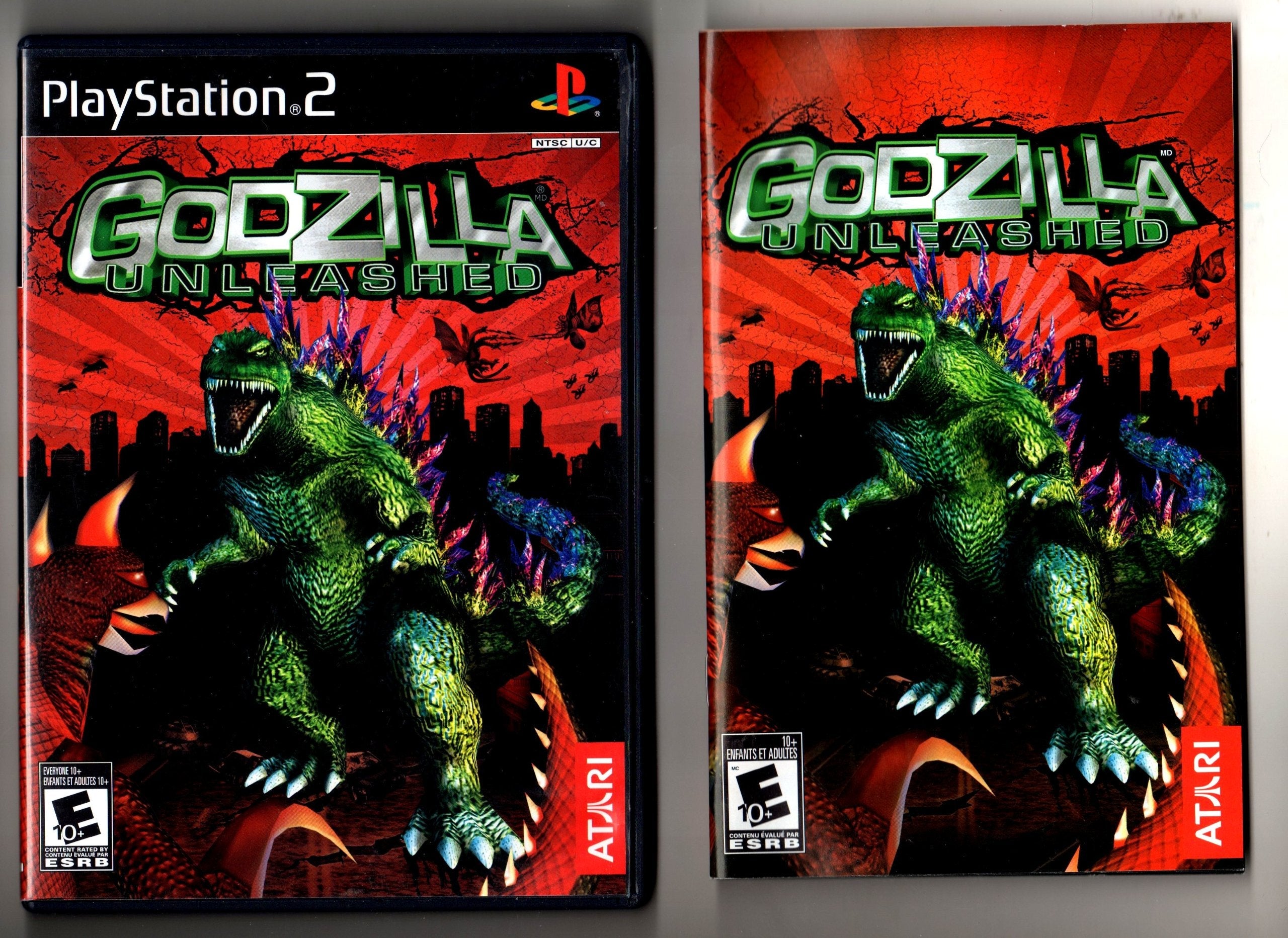 Godzilla Unleashed PS2 PlayStation 2 Rental Art - Very Good