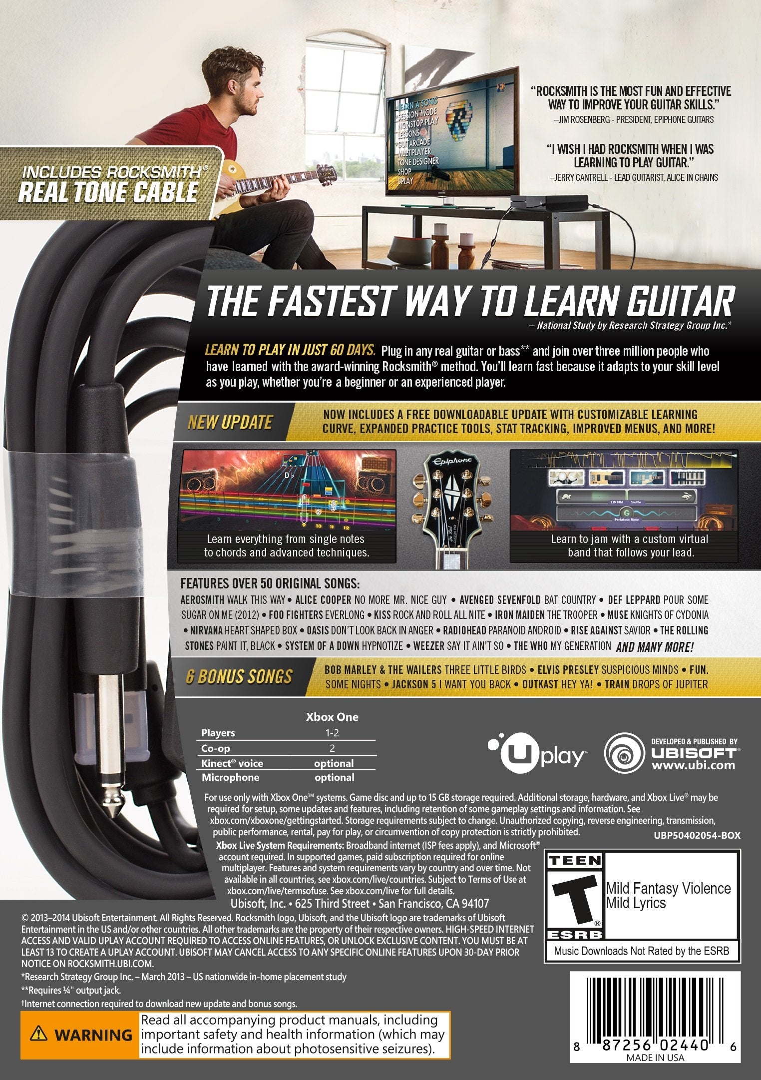 Rocksmith 2014 Edition Remastered Xbox One Complete - Excellent