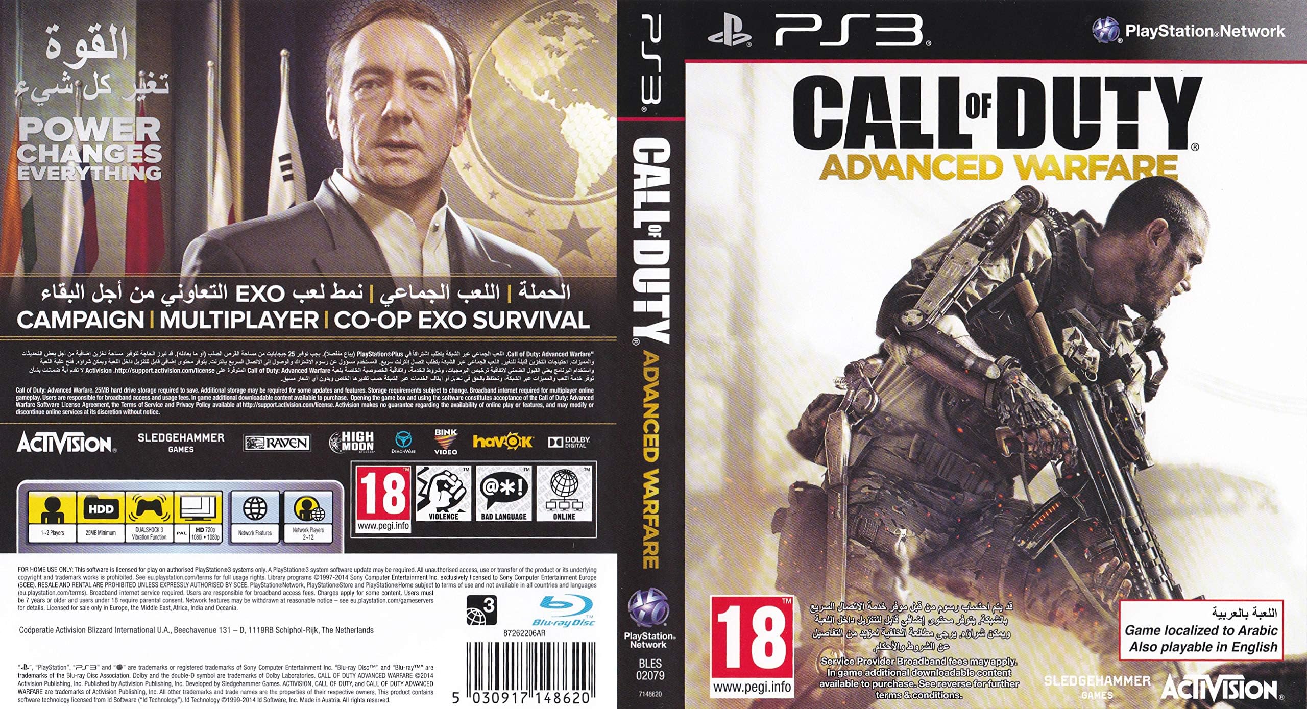 Call of Duty Advanced Warfare PAL PS3 PlayStation 3 AD Complete CIB - Very Good