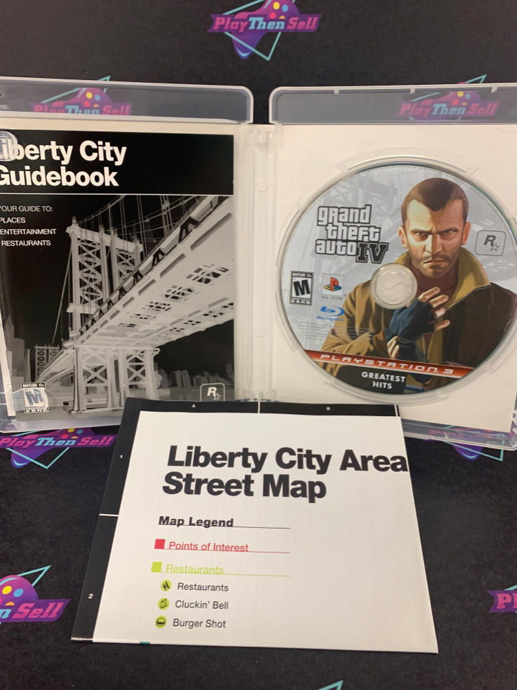 Grand Theft Auto IV (4) PS3 PlayStation 3 GH + Map Complete - Excellent