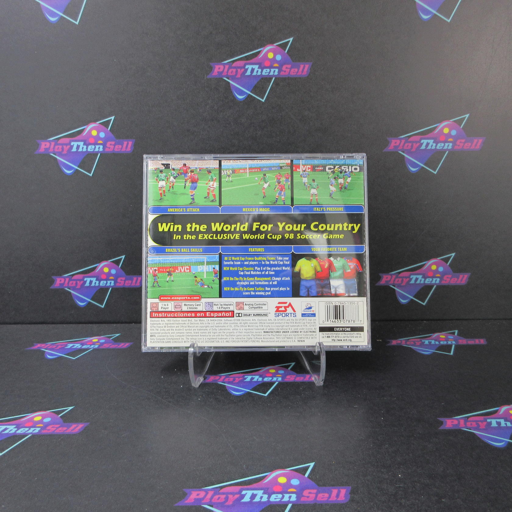 World Cup 98 + Reg Card PS1 PlayStation 1 MD Complete CIB - Very Good