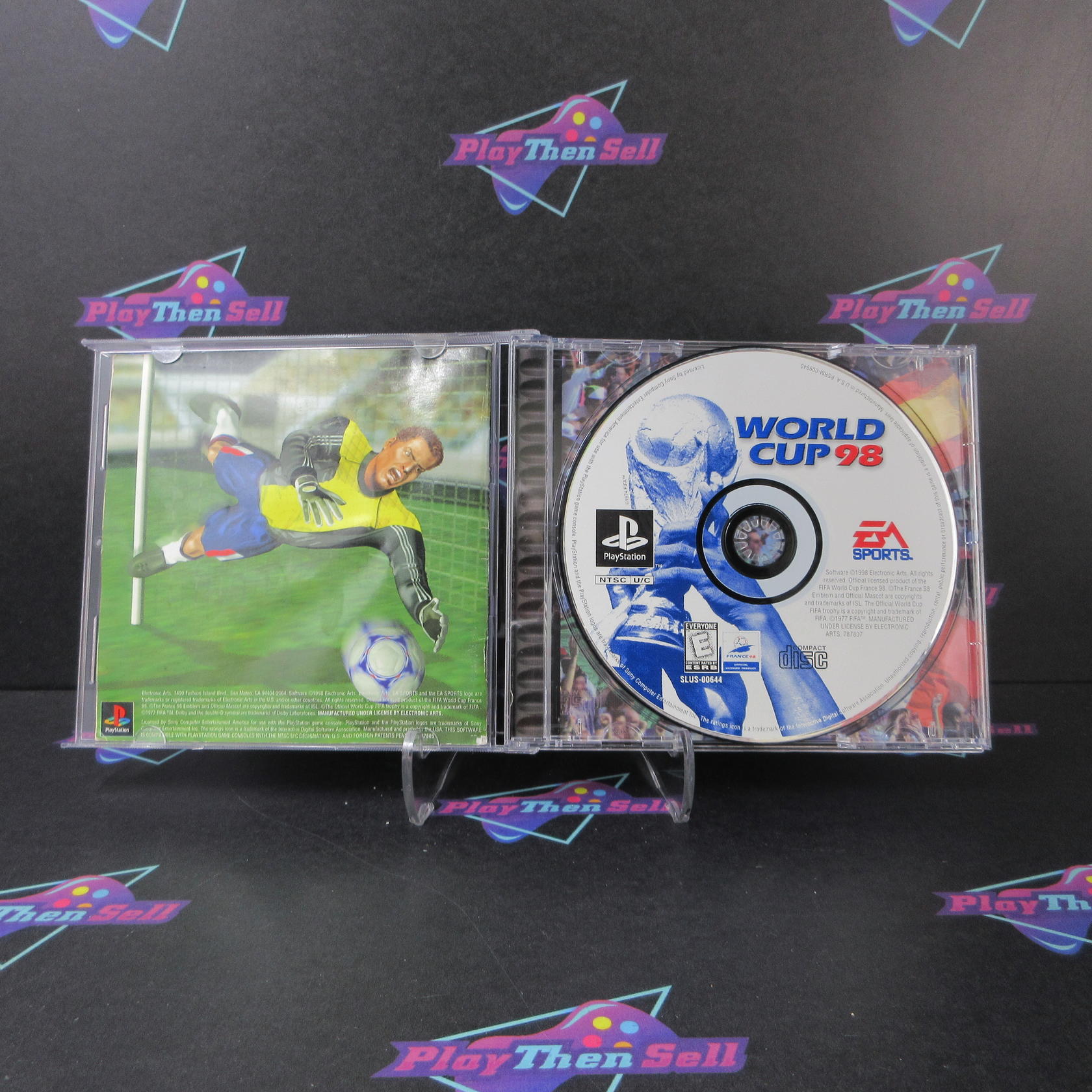 World Cup 98 + Reg Card PS1 PlayStation 1 MD Complete CIB - Very Good
