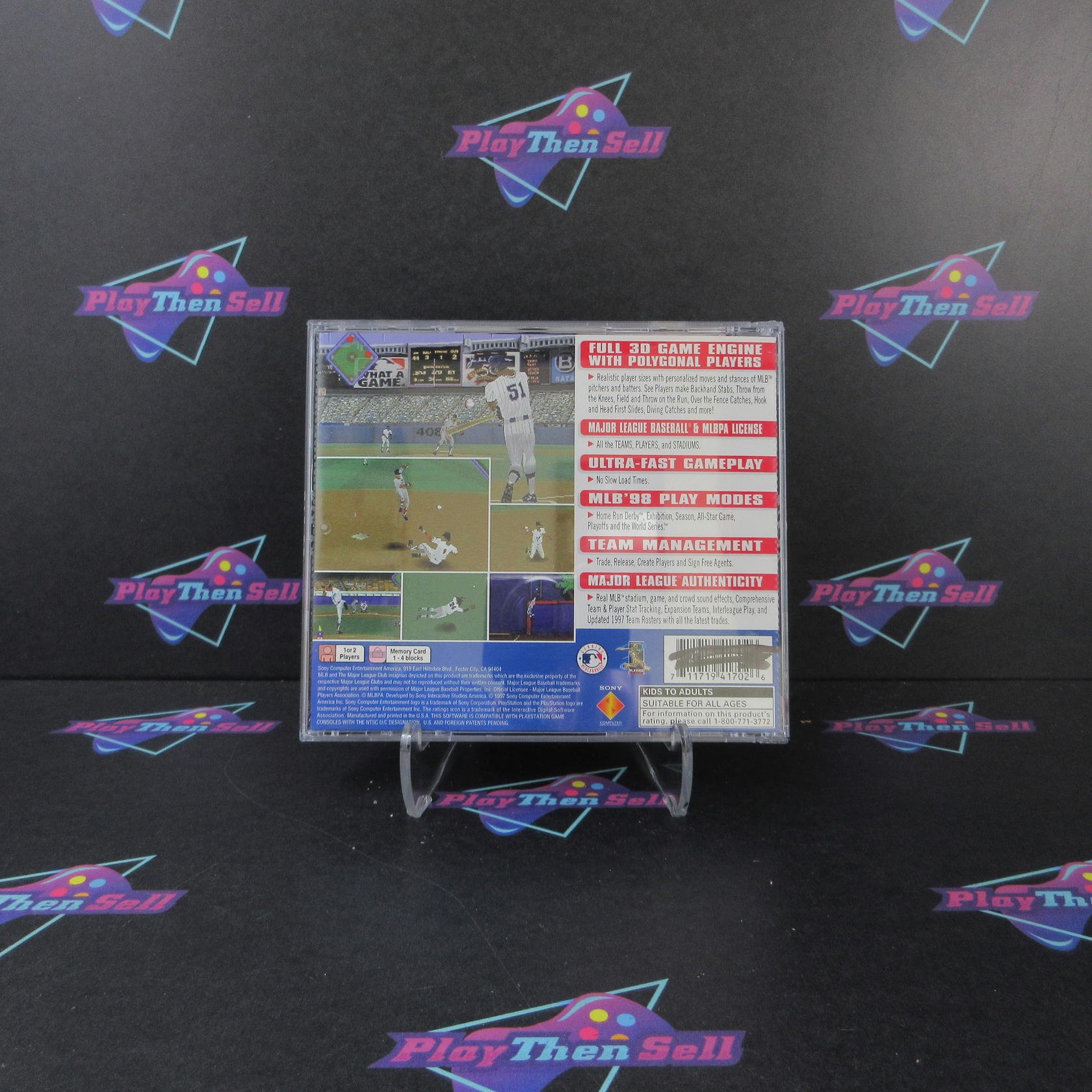 MLB '98 PS1 PlayStation 1 AD Complete CIB - Very Good