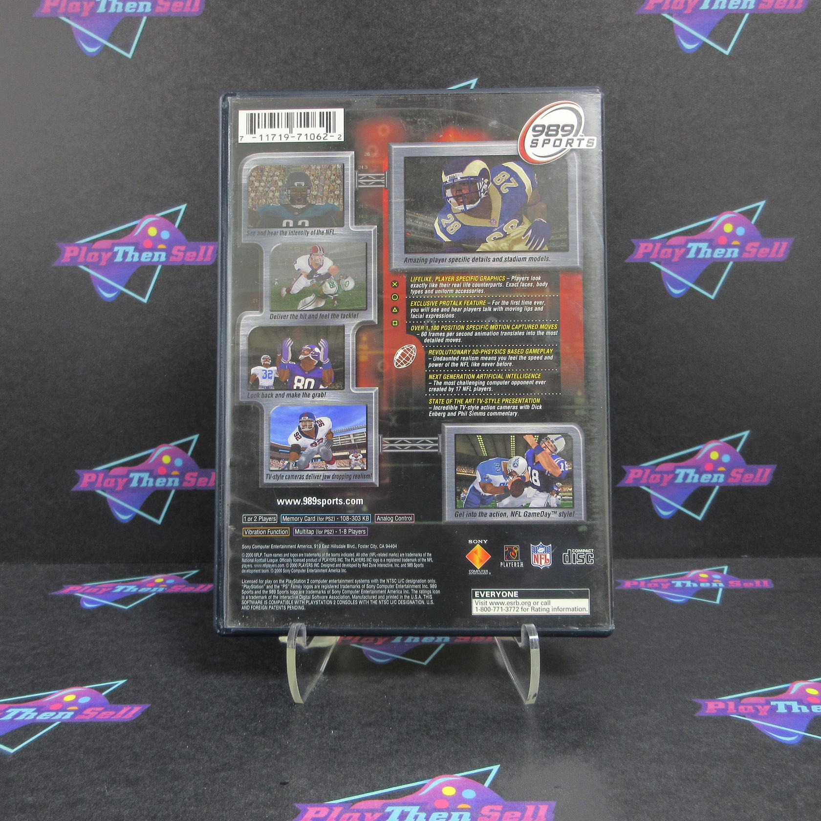 NFL Gameday 2001 PS2 PlayStation 2 AD + Reg Card Complete - Very Good