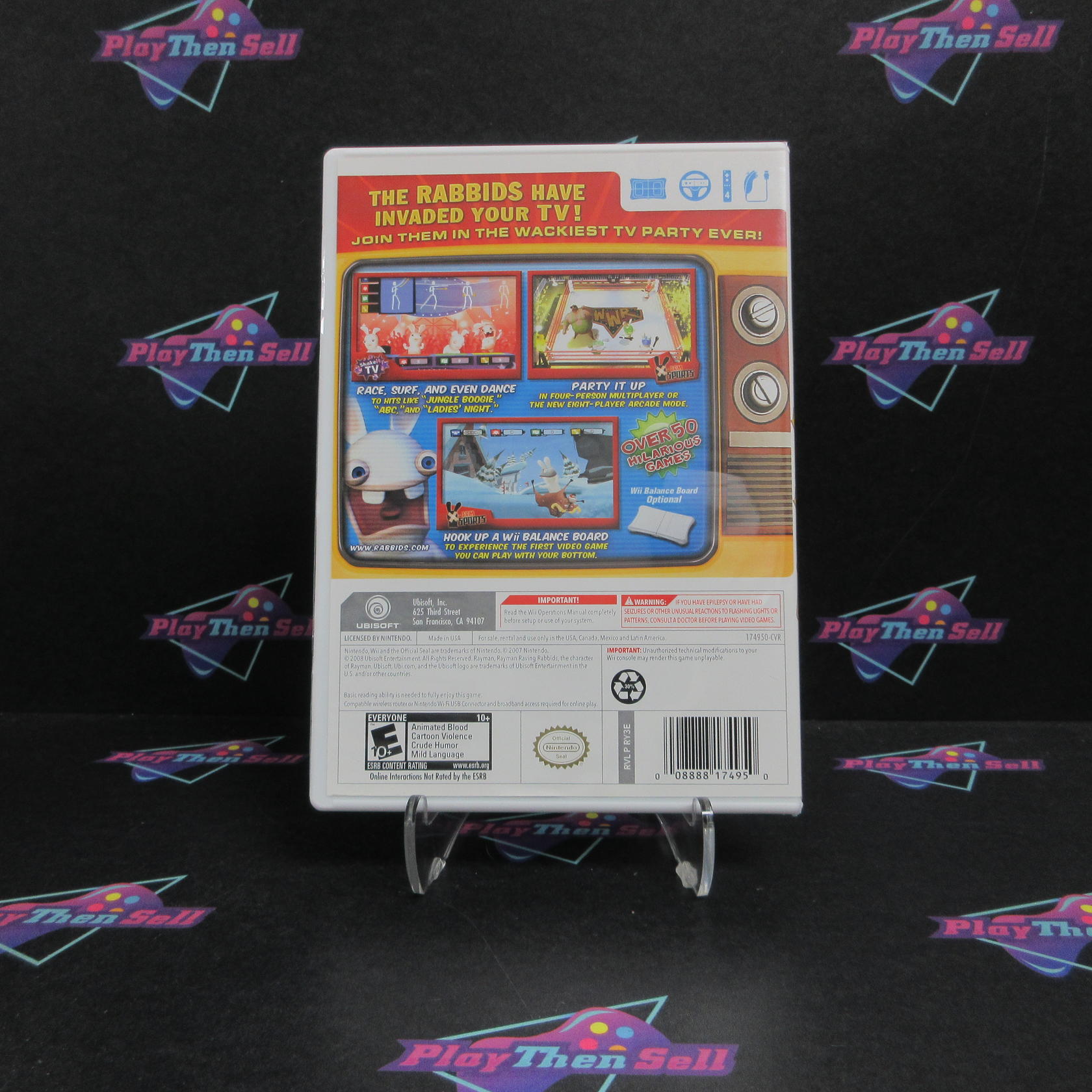 Rayman Raving Rabbids TV Party Nintendo Wii DD Complete CIB - Very Good
