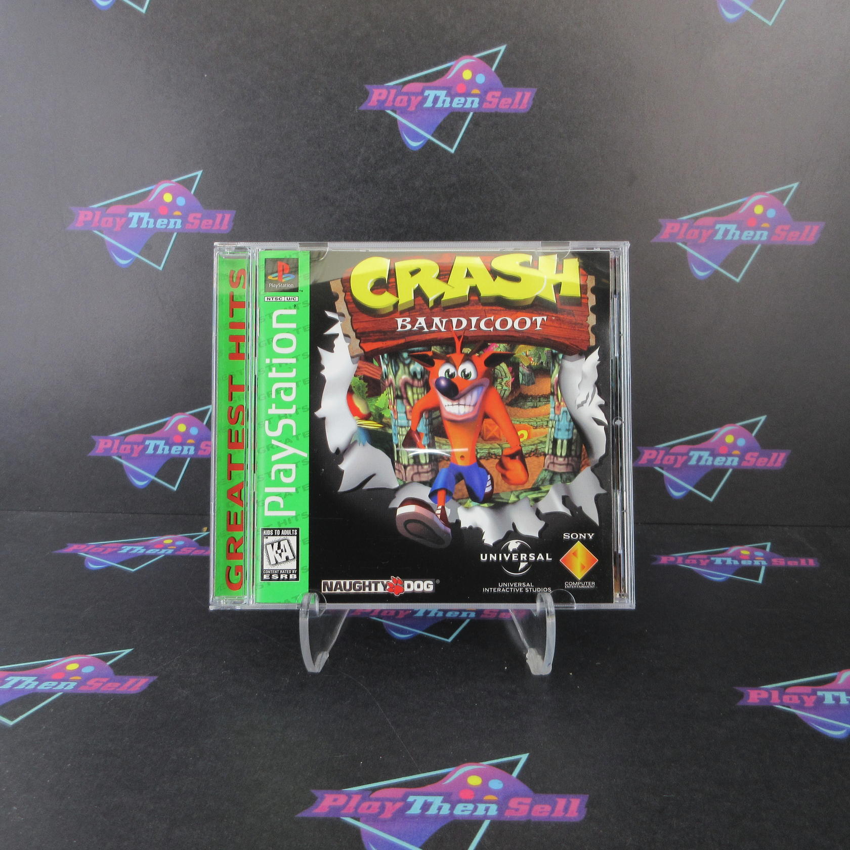 Crash Bandicoot PS1 PlayStation 1 Greatest Hits + Reg Card - Like New