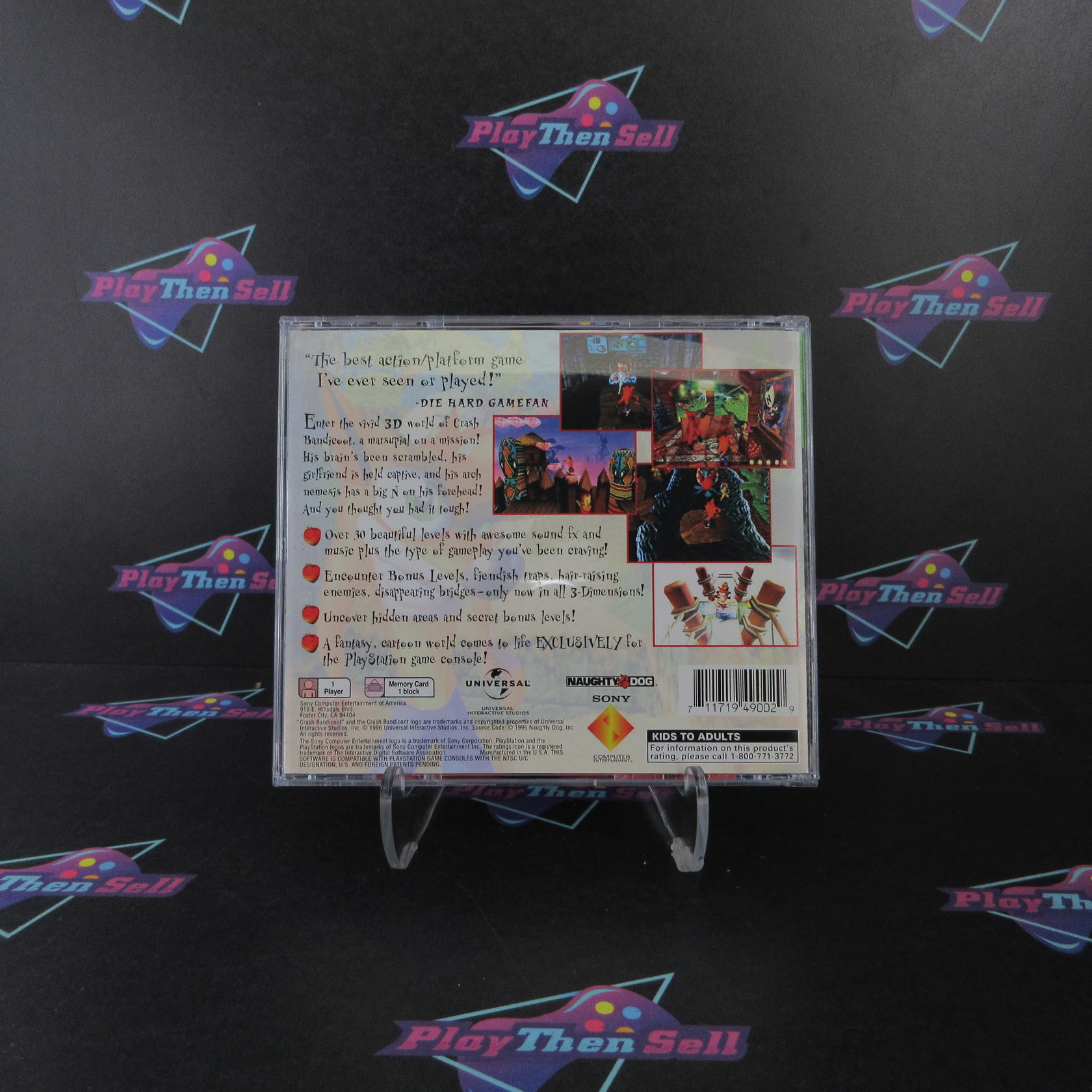 Crash Bandicoot PS1 PlayStation 1 Greatest Hits + Reg Card - Like New