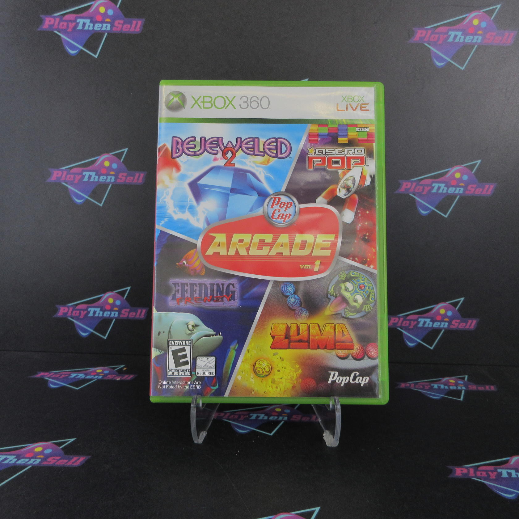 PopCap Arcade Vol. 1 Bejeweled 2, Astro Pop, Feeding Frenzy, Zuma Xbox 360 - Very Good