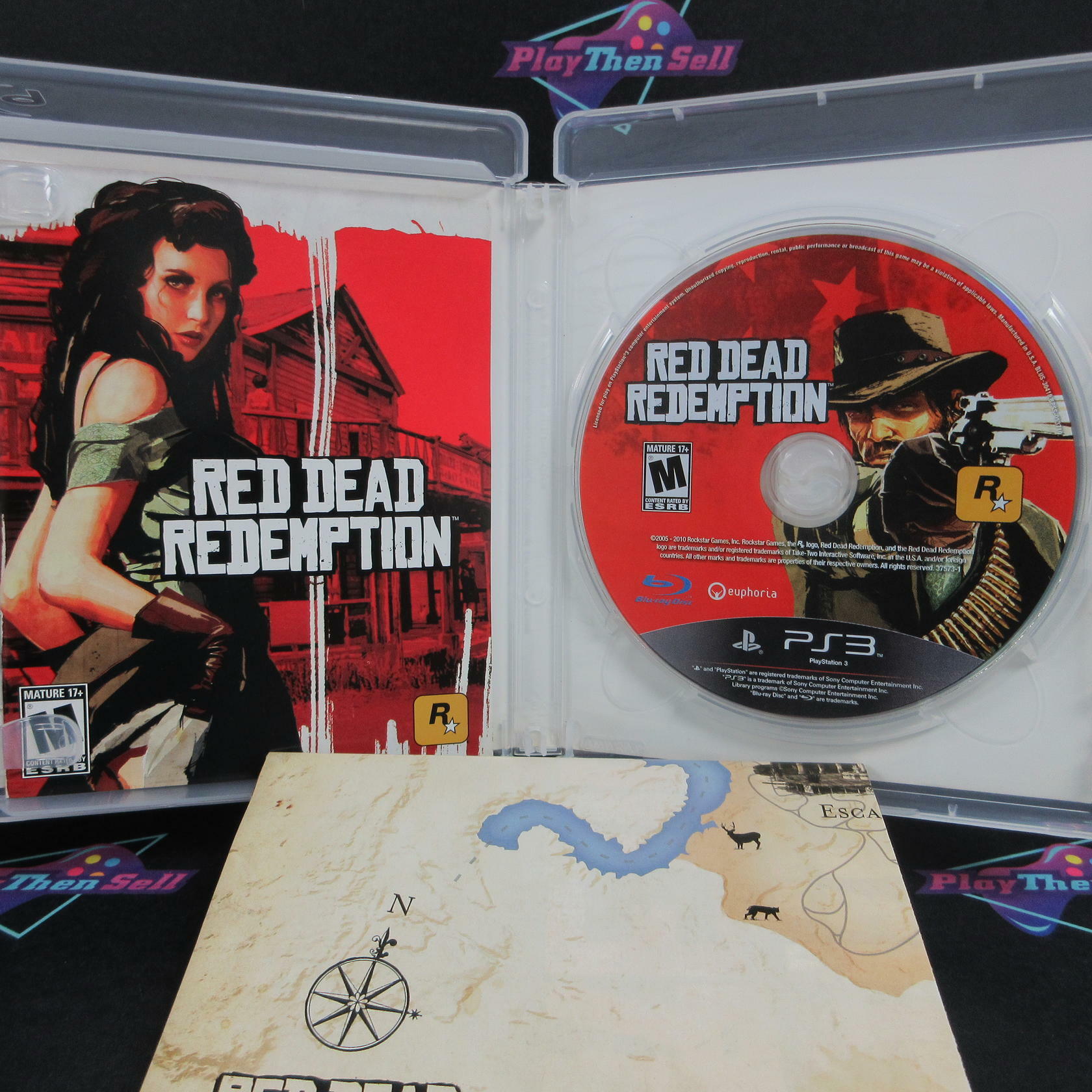 Red Dead Redemption PS3 PlayStation 3 + Map Complete - Excellent